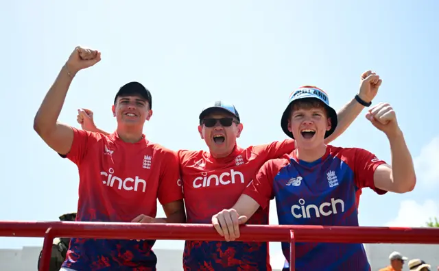 England fans at the T20 World Cup match against South Africa