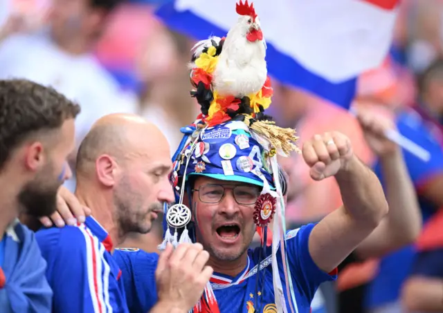 France fans inside the red Bull Arena