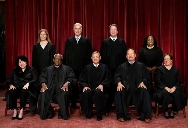 A file photo of the US Supreme Court justices