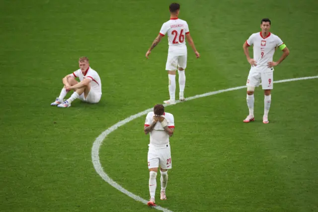 Poland national team react to defeat