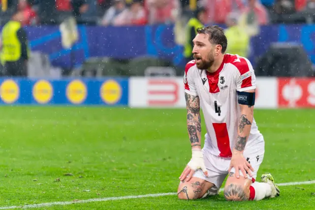 Guram Kashia of Georgia looks dejected during the Group F - UEFA EURO 2024 match between Turkey and Georgia