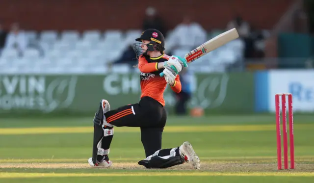 Sarah Bryce batting for The Blaze in the Charlotte Edwards Cup final