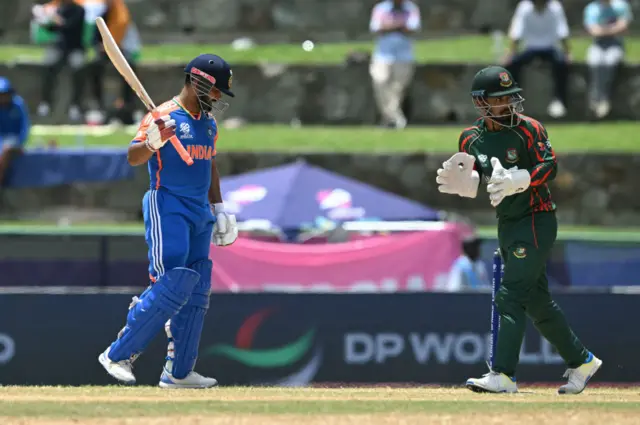 Rishabh Pant reacts after being dismissed