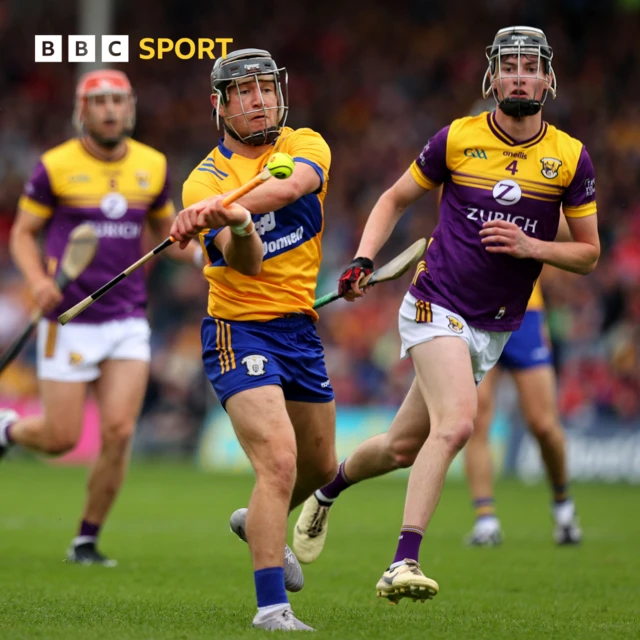 Action from Clare versus Wexford in the All-Ireland quarter-final