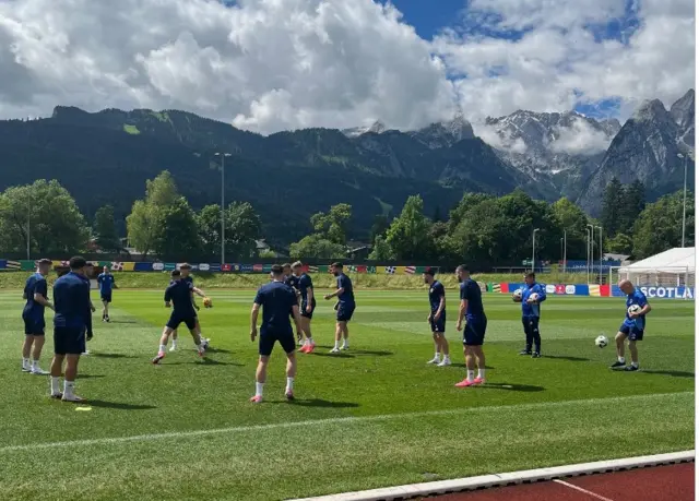 Scotland players training at Garmisch-Partenkirchen