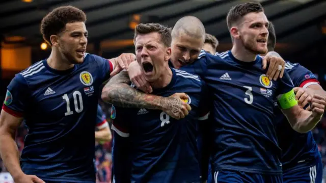 Scotland celebrate against Croatia