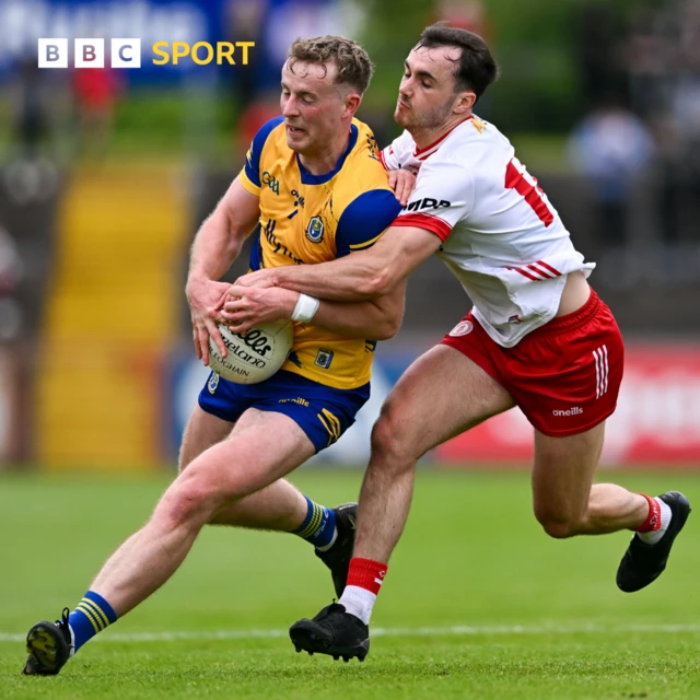 Action from Tyrone against Roscommon at Healy Park