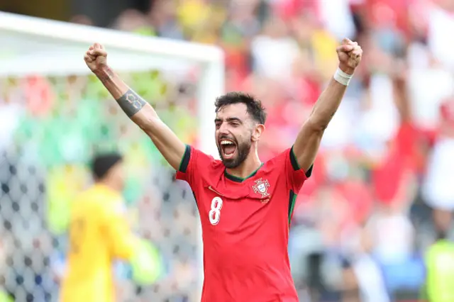 Bruno Fernandes of Portugal celebrates