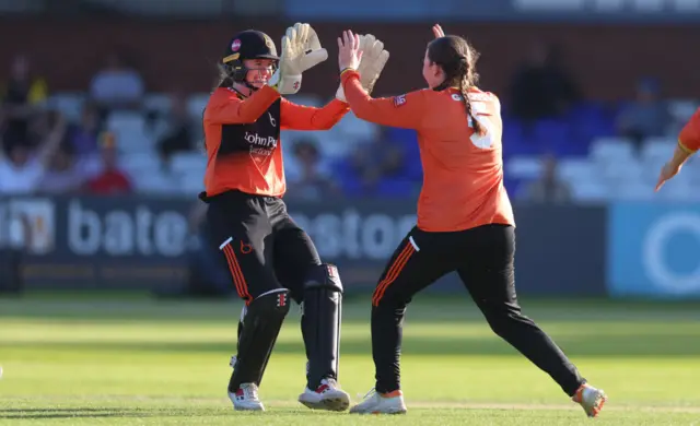 The Blaze celebrate a wicket