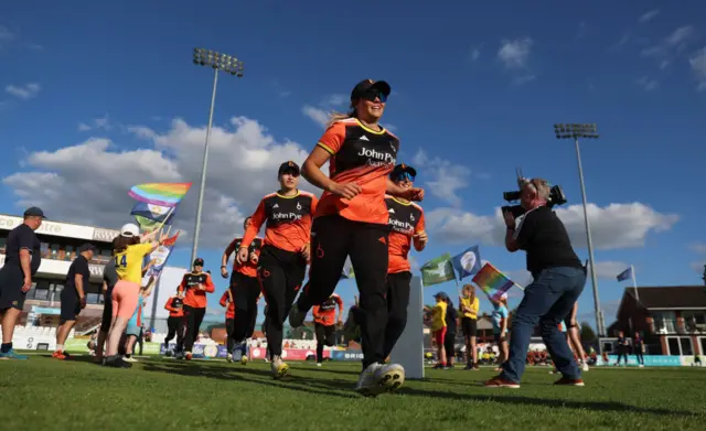 The Blaze take the field for the Charlotte Edwards Cup final