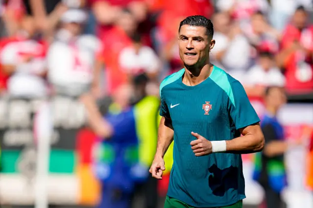 ristiano Ronaldo of Portugal looks on