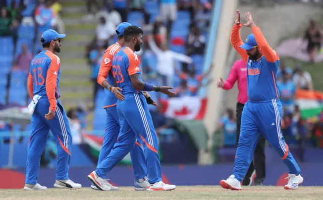 Hardik Pandya and Rishabh Pant celebrate a wicket