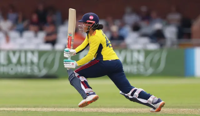 Sophia Dunkley batting for South East Stars