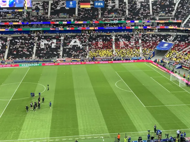 Germany arrive at the Frankfurt Arena