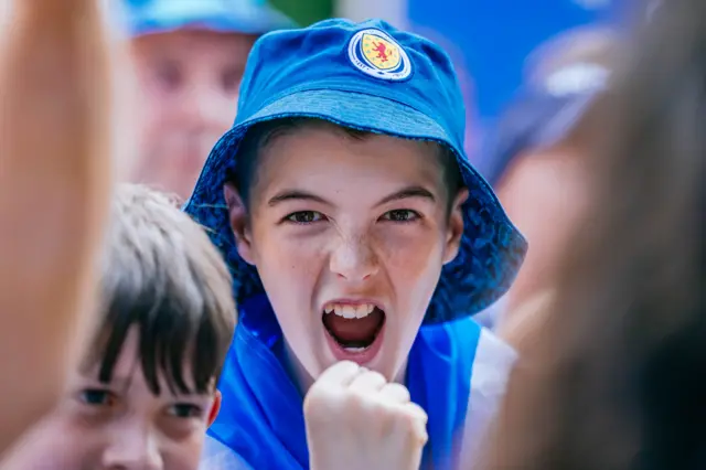 A young Scotland fan