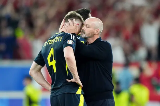 Steve Clarke consoles midfielder Scott McTominay