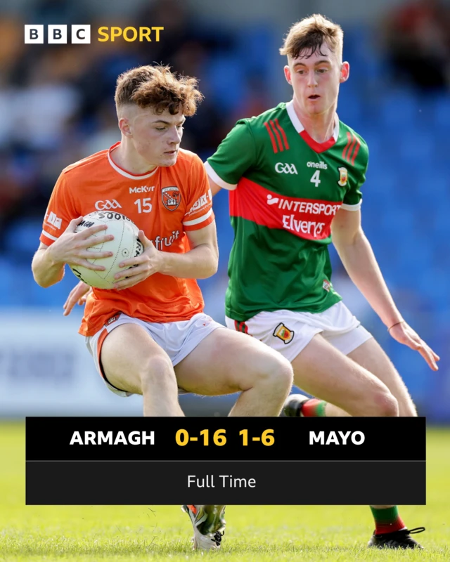 Armagh 0-16 Mayo 1-6 (Full Time)