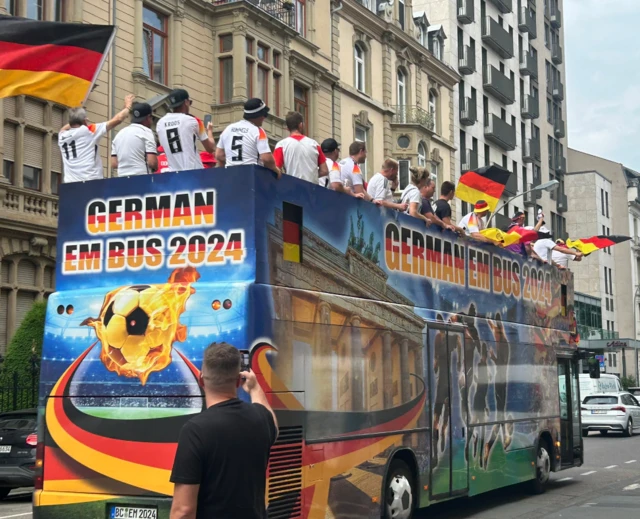 Germany fan bus in Frankfurt