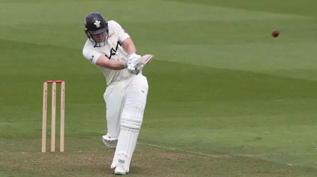 Dan Lawrence batting for Surrey