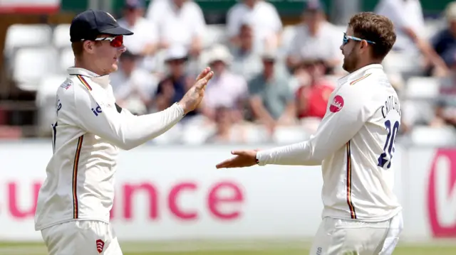 Matt Critchley takes a wicket