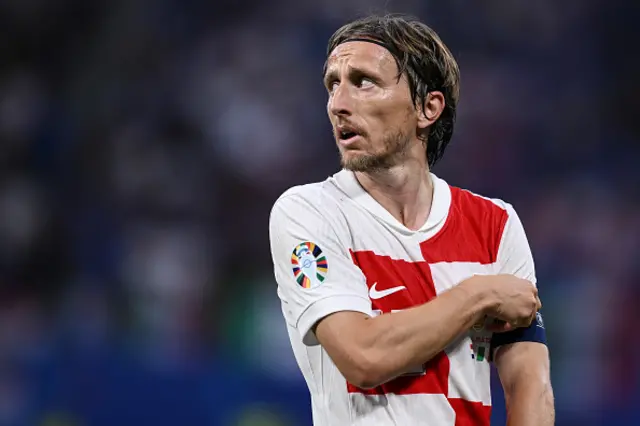 Luka Modric of Croatia reacts