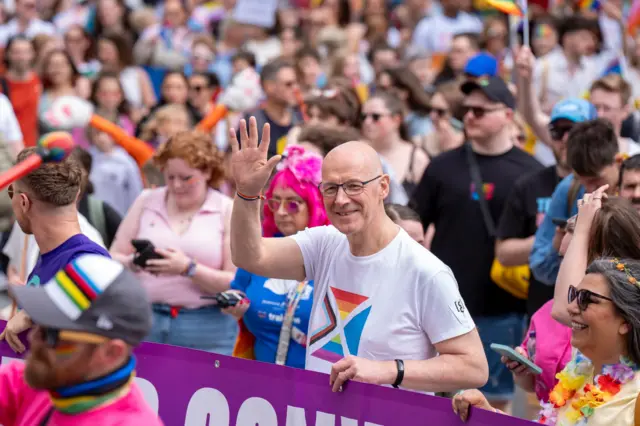 John Swinney joined the Edinburgh Pride march on Saturday