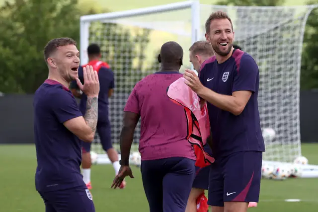 Harry Kane in training with England