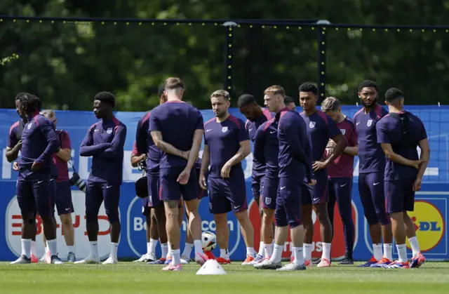 England players in training