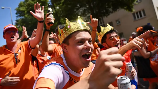 Dutch fans gather for Netherlands v Austria