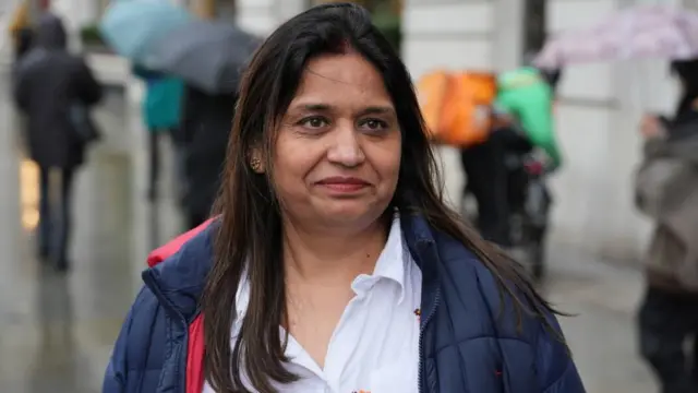 Former sub-postmistress Seema Misra outside Aldwych House, central London, as the Post Office Horizon IT inquiry at Aldwych House, central London, hears evidence as part of phases five and six of the probe looks at governance, redress and how the Post Office and others responded to the scandal. Picture date: Friday May 3, 2024