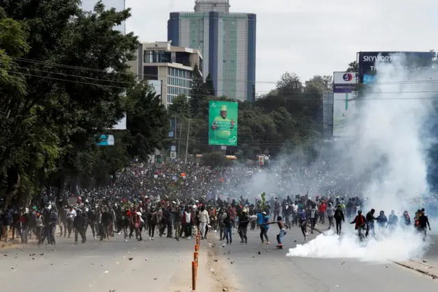 Protestors turn out to demonstrate against the proposed finance bill