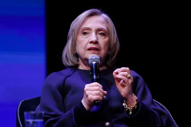 Hillary Clinton speaks during the "A Special Evening With Hillary Clinton" at the 74th Berlin International Film Festival