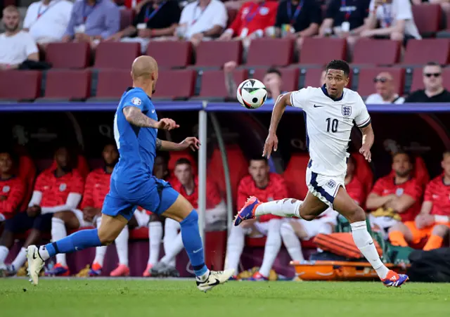 Jude Bellingham of England chases the ball