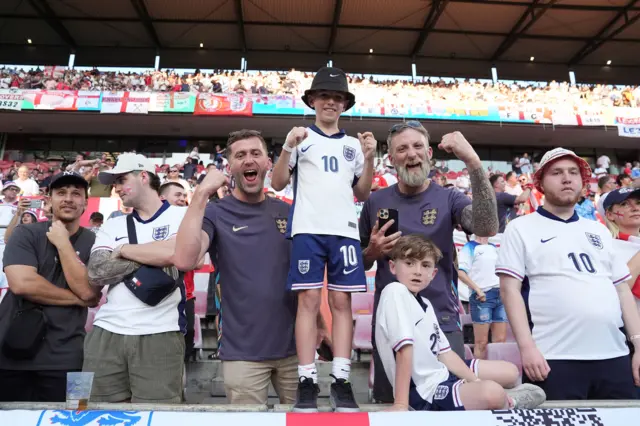 England fans pose for the camera