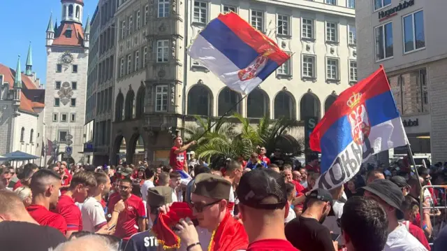 Serbia fans in Munich