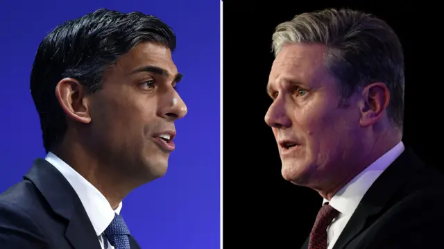 A composite image of Rishu Sunak and Keir Starmer