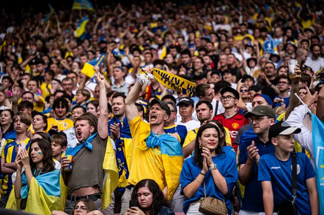 : Fans of Ukraine celebrate