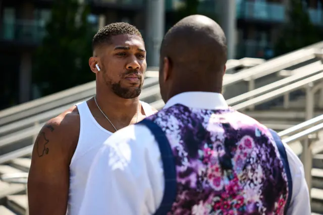 Anthony Joshua faces off with Daniel Dubois