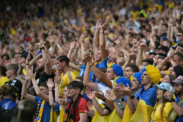 Ukraine fans in the stands