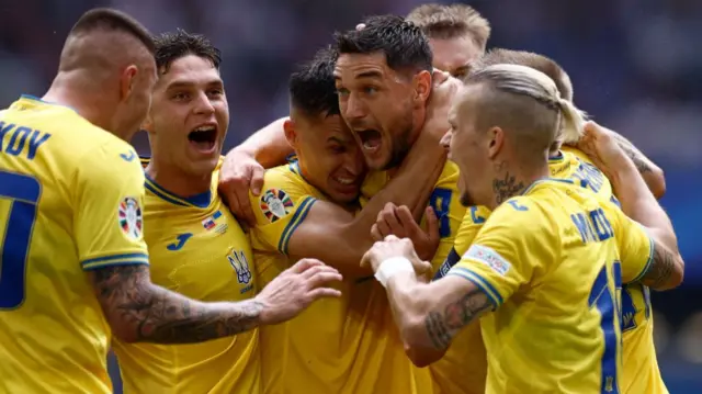 Ukraine players celebrate