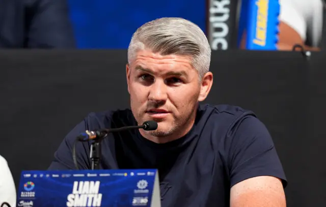 Liam Smith speaks at a news conference