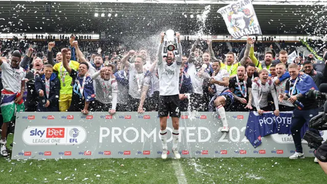 Derby celebrate promotion  from League One