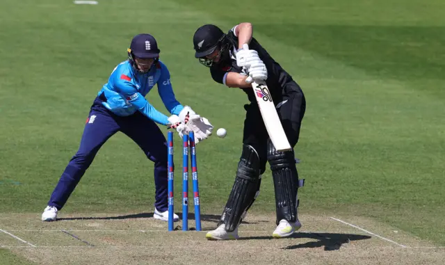 Molly Penfold is bowled by Charlie Dean