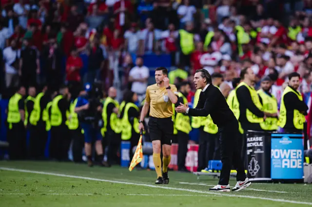 Coach Vincenzo Montella of Turkiye reacts