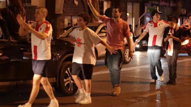 Georgia fans celebrate in Germany
