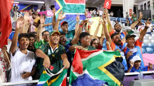 South Africa fans celebrate