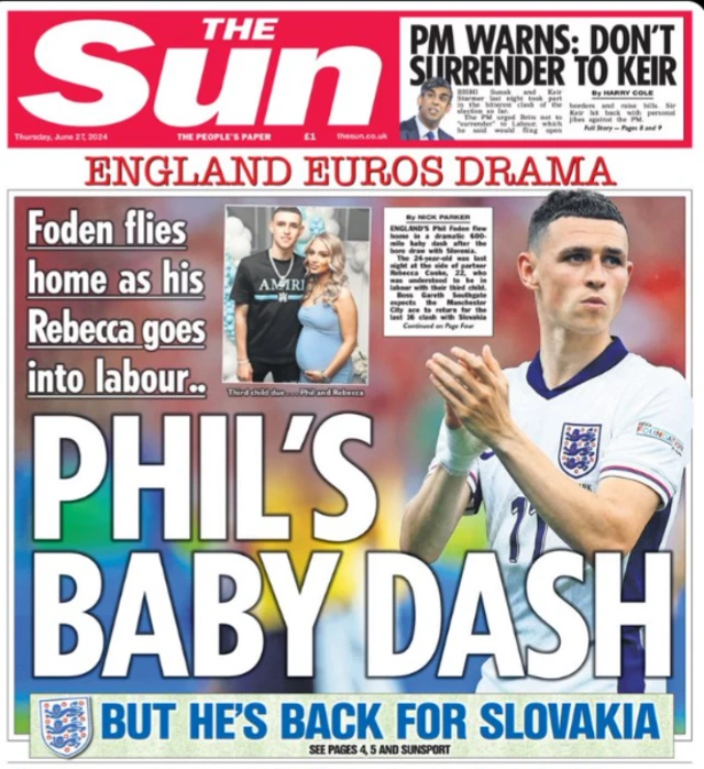 The Sun front page