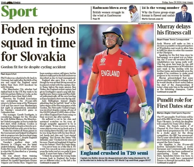 The Times sport page