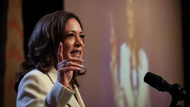 Kamala Harris, pictured last week