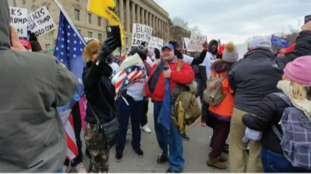 Fischer seen among protesters on the day of the Capitol riot